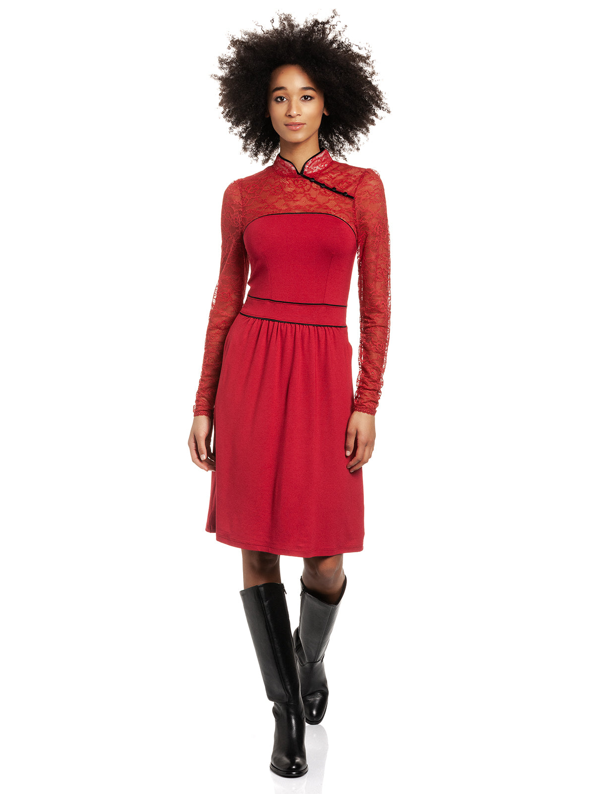 Vive Maria Asia Night Damen A-Linien-Kleid rot