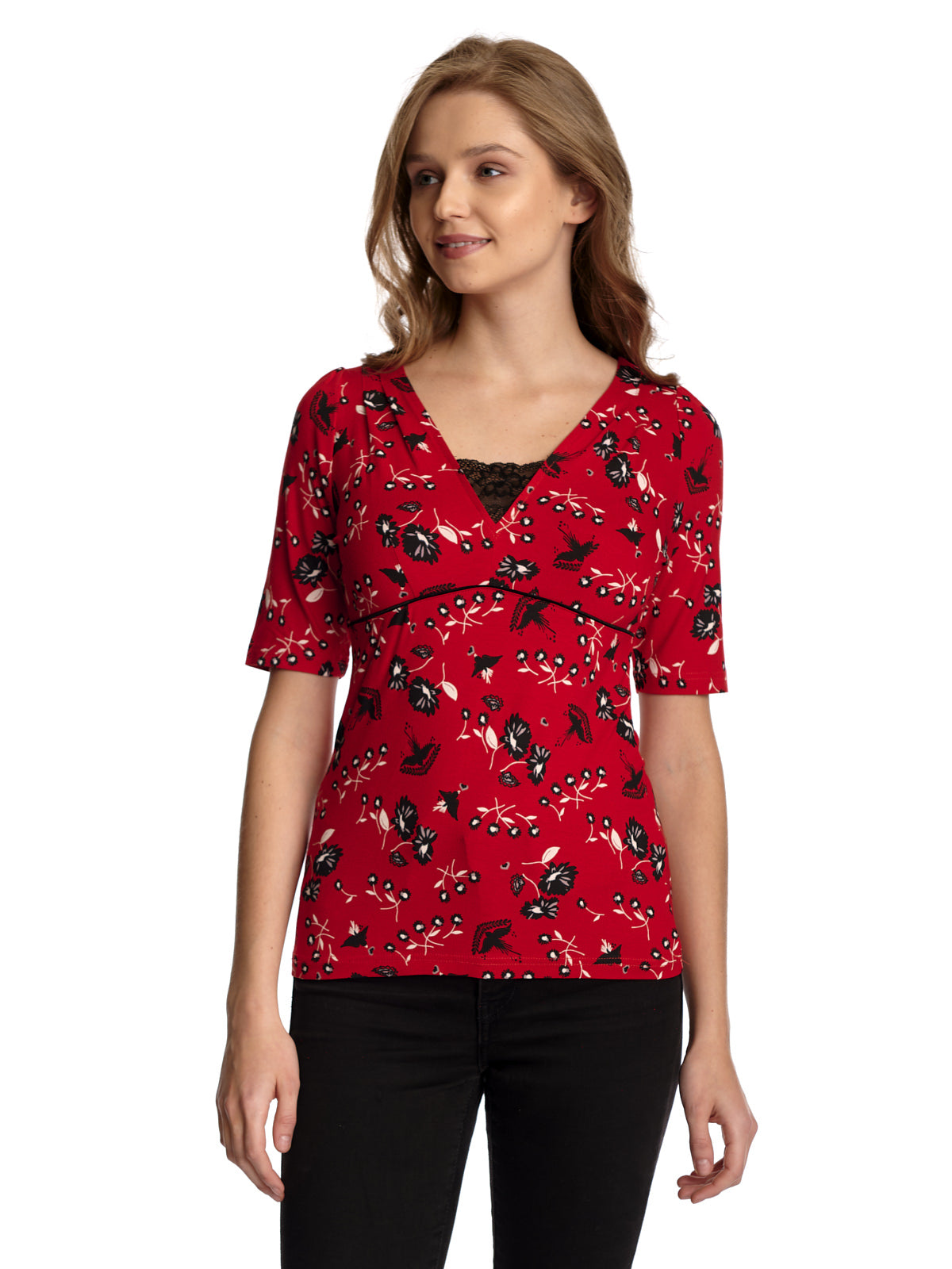 Vive Maria Red Flower Damen T-Shirt rot allover